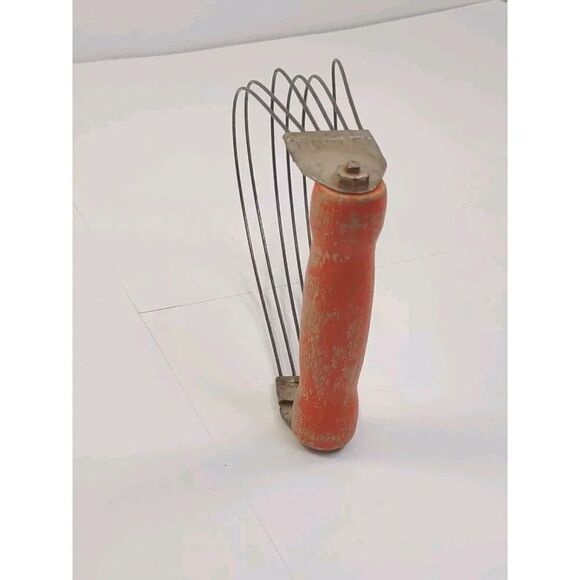 Androck Orange Wood Handle Dough Blender Flour Cutter Farmhouse Decor Kitchen - Picture 7 of 9
